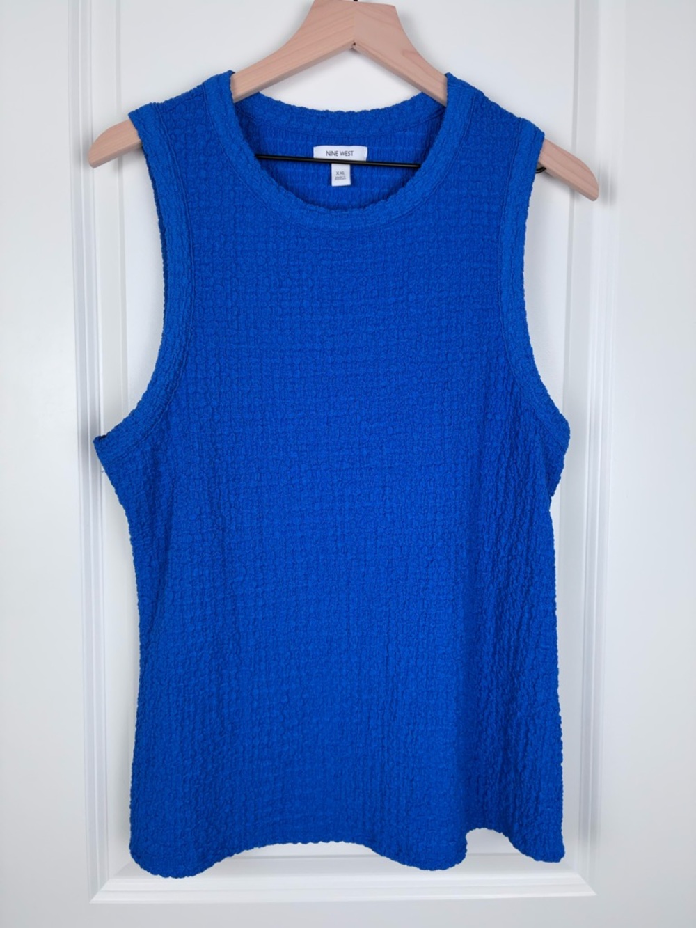 Nine West Royal Blue Textured Sleeveless Tank Top Size XXL